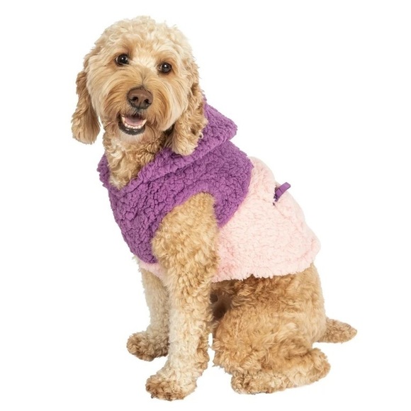🐶 3 Sizes Available 🐶 New Justice Pet Polyester Sherpa Dog Hoodie, Purple - Picture 8 of 12
